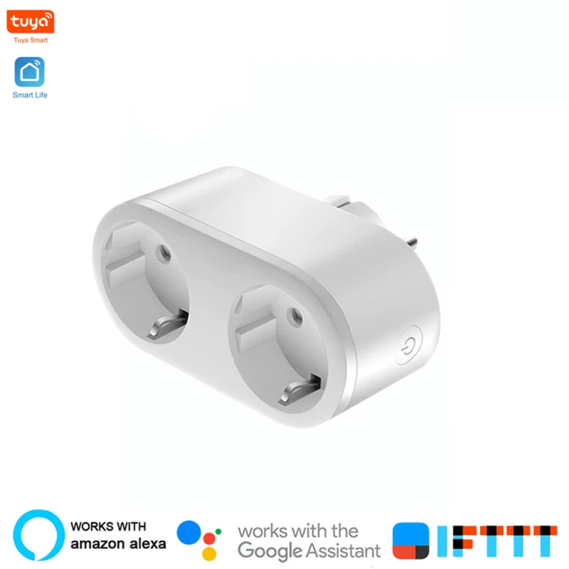 

Умная розетка Tuya 2 в 1, умная электрическая розетка с дистанционным управлением через приложение, работает с Alexa Google Home
