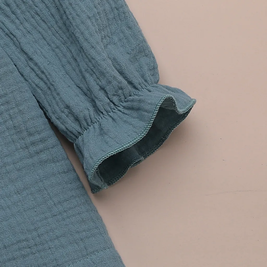 Новинка 2020 года платья для девочек летние с длинными рукавами и бантом на