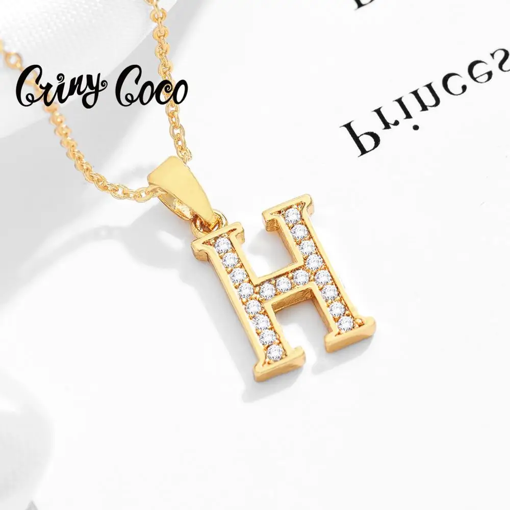 Чокер Cring Coco с буквой H женский модное ожерелье кулоном и цепочкой золотистого