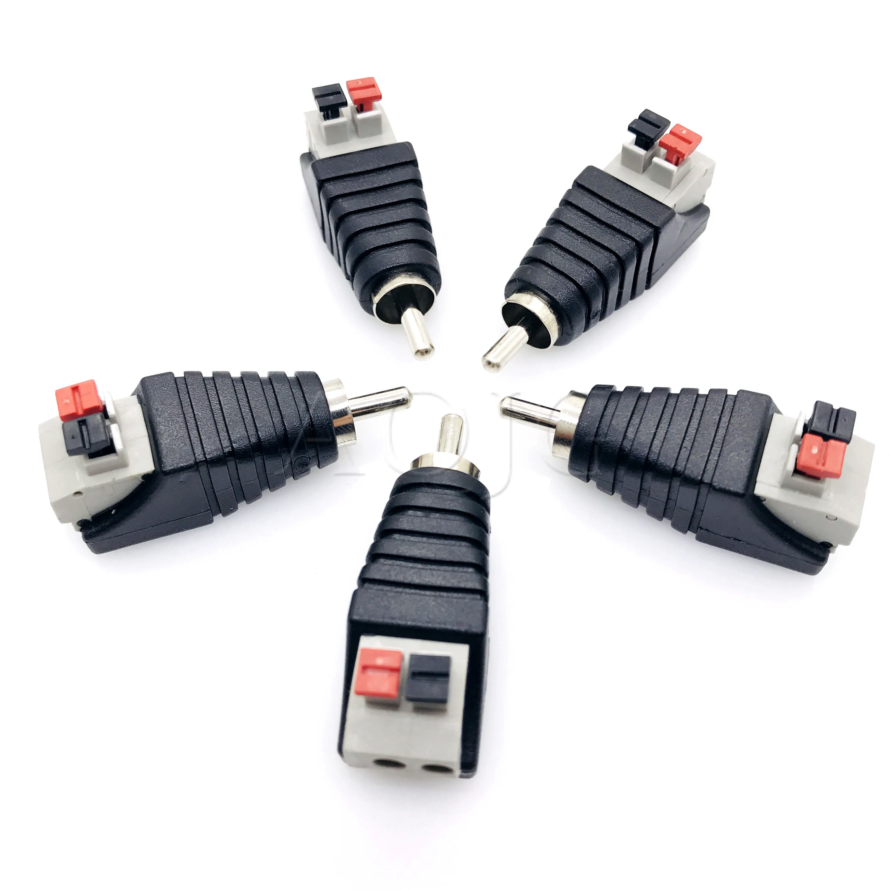 5 шт. новая колонка проводной кабель для Jack RCA пресс штекер мужской адаптер разъем