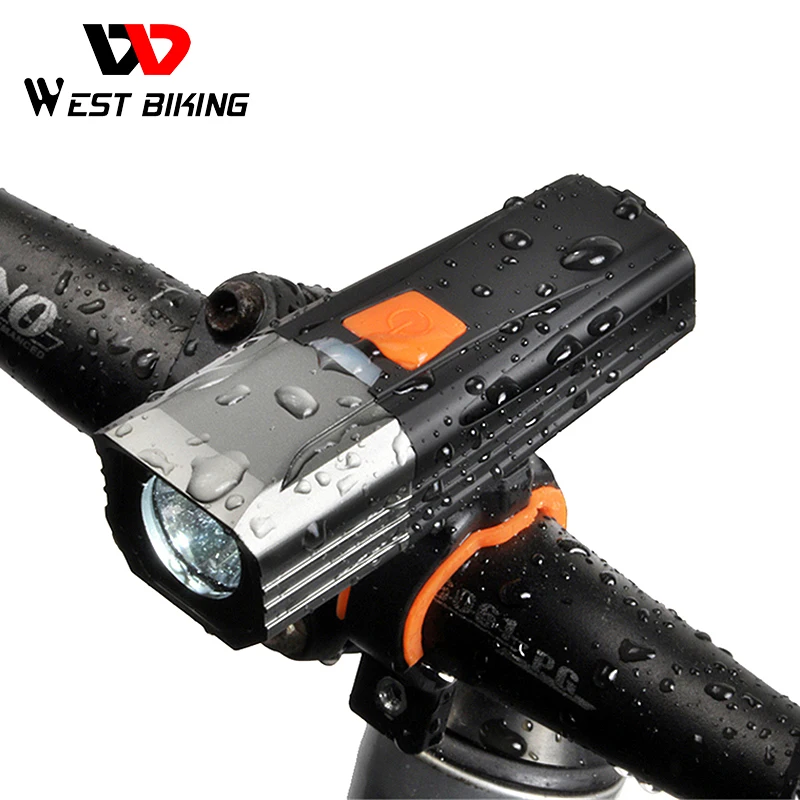 

WEST BIKING 900 Lumen Bike Front Light 18650 Battery USB Charging LED T6 Waterproof Flashlight Cycling Headlight Bicycle Lights