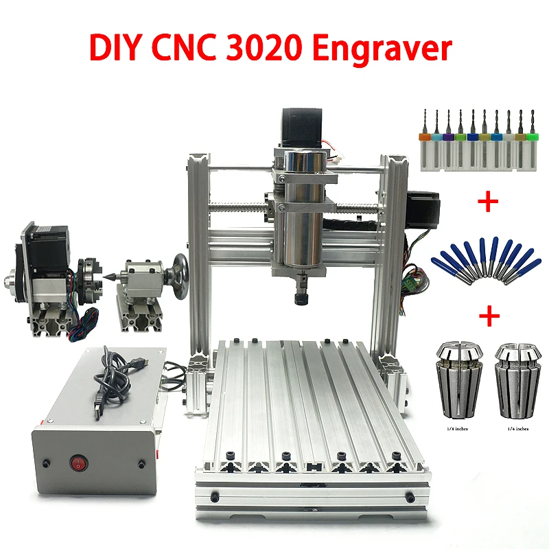 Настольный мини DIY CNC Frame 3020 3 4 5 осевой фрезерный станок с ЧПУ/Гравировальный