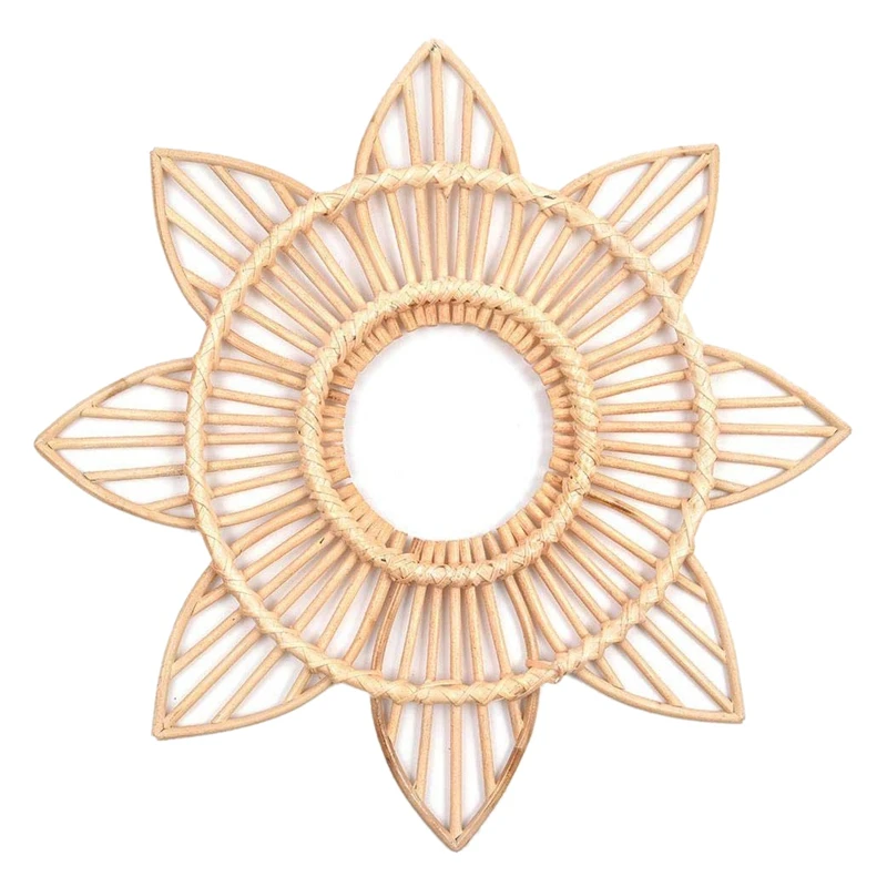 

Цветок рама из ротанга зеркальный Декор фото стена рамки деревянный арт-деко рамка, Винтаж ремесло подвешивание картины рамки рамка зеркал...