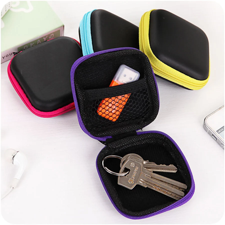 

100PCS Earphone Case for Airpods Mini Zipper Headphone Case PU Earphone Storage Bag for Airpods USB Cable Earbuds Pouch Box