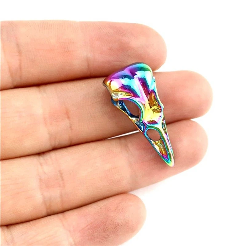 5 шт. радужные готические подвески в виде черепа Викинга птицы скелета головы