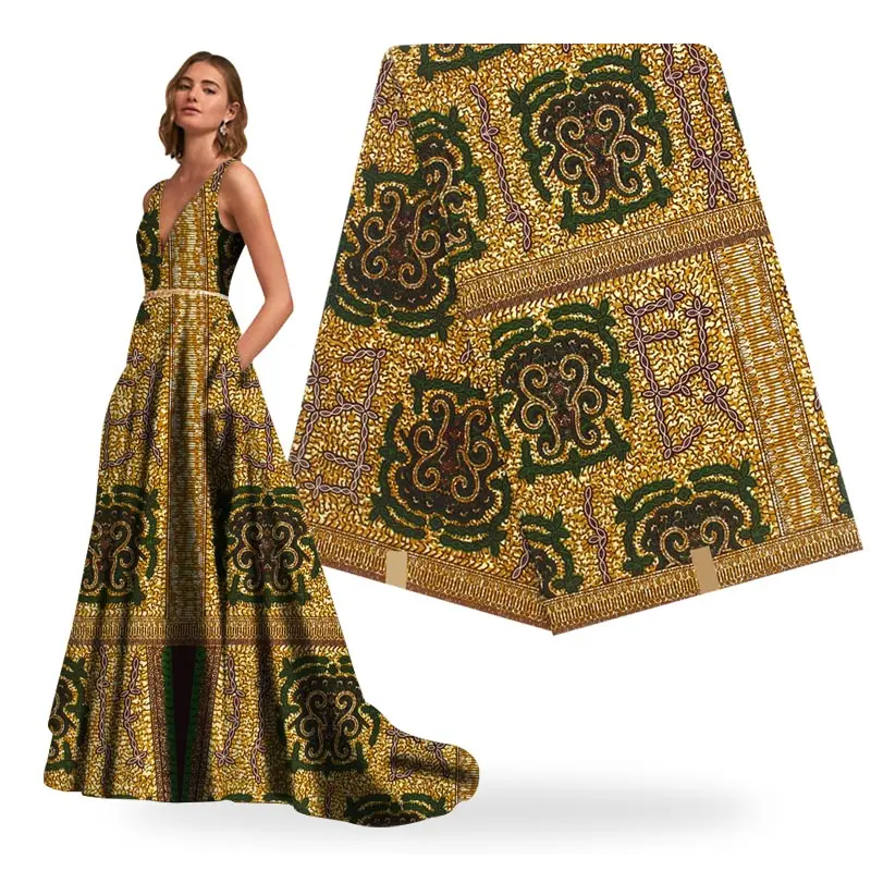 

Guaranteed high quality prints Nigeria real wax African cloth 100% cotton fabric H190725