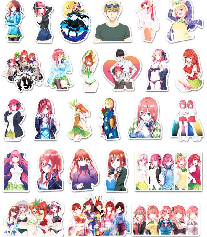 

50Pcs/Set Japanese anime bride Graffiti Waterproof Skateboard Travel Suitcase Phone Laptop Luggage Stickers Cute Kids Girl