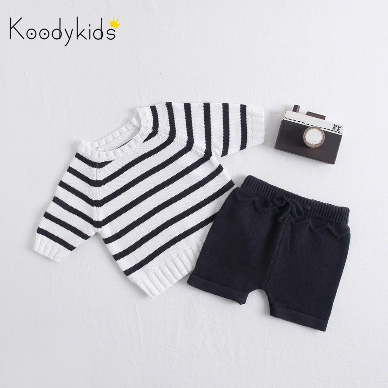 Koodykids/2020 г. Весенне-осенний комплект одежды для маленьких мальчиков вязаный