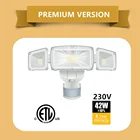 Уличные фонари на солнечной батарее, суперъяркие светодиодные фонари с датчиком движения на солнечной батарее и широкоугольным освещением, 3 регулируемых головки