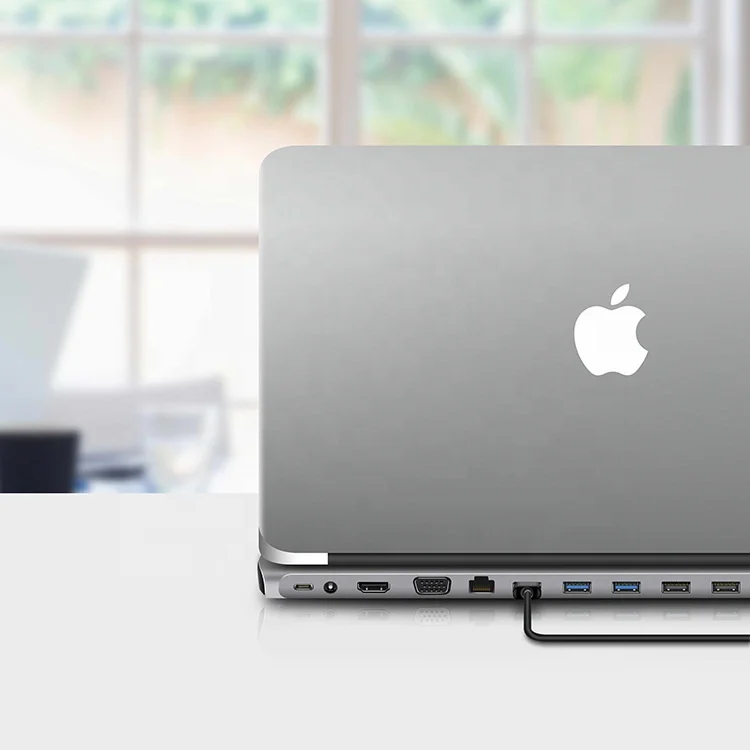 

Retail Multi-functiona 13 In 1 Type-C Hub USB 3.0 VGA+HDMI LAN for macbook