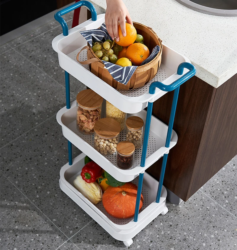2/3 Tiers Plastic Movable Home Kitchen Organizer Rolling Tool Storage Racking Trolley Utility Carts | Дом и сад