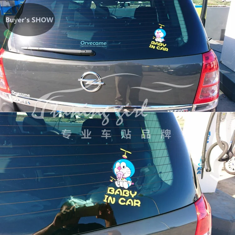 19 см * 11 Doraemon Baby IN Car On Board Мультяшные милые автомобильные наклейки креативные