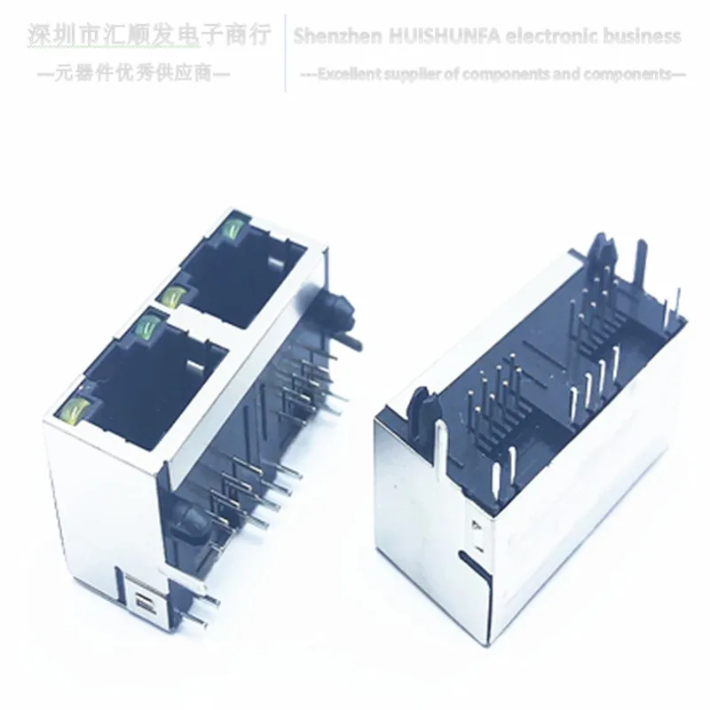 Разъем RJ45 1*2 сетчатый порт поворот на 90 градусов кристальная головка 8P8C с защитой
