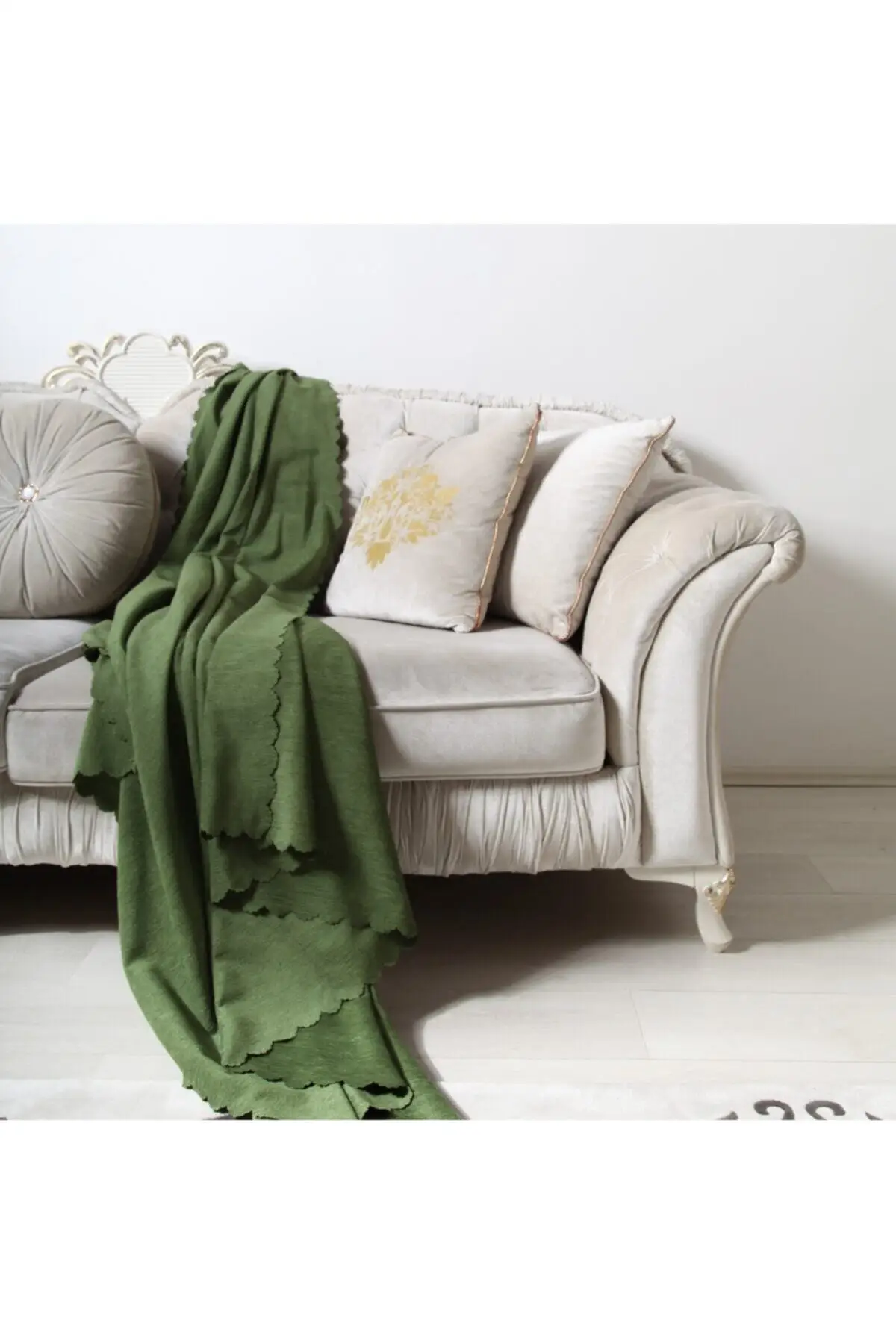 

-НАФТА, двухсторонний нескользящий чехол для дивана, синельная ткань, акрил, 180x215, Зеленый 220, Текстиль для дома и мебели