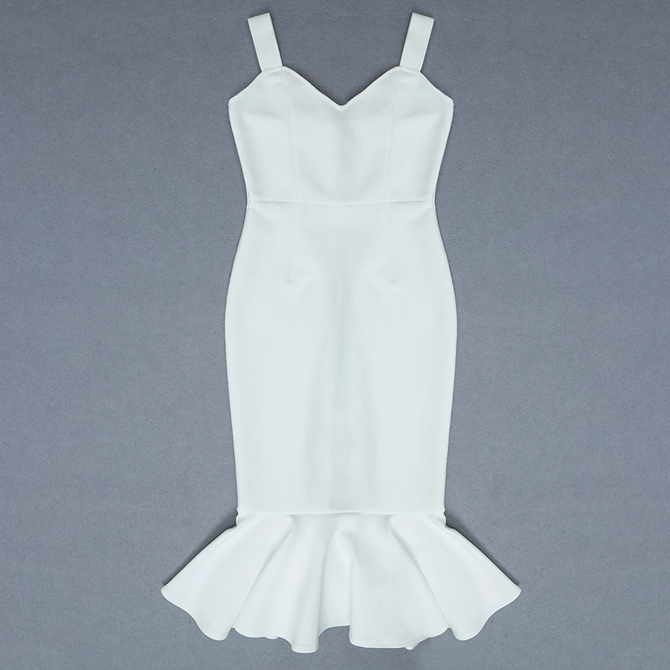 

Sexy White Mermaid Rayon Bandage Dress Women's Sleeveless Bodycon Midi Dress Club Evening Party Vestidos 2020 Summer New