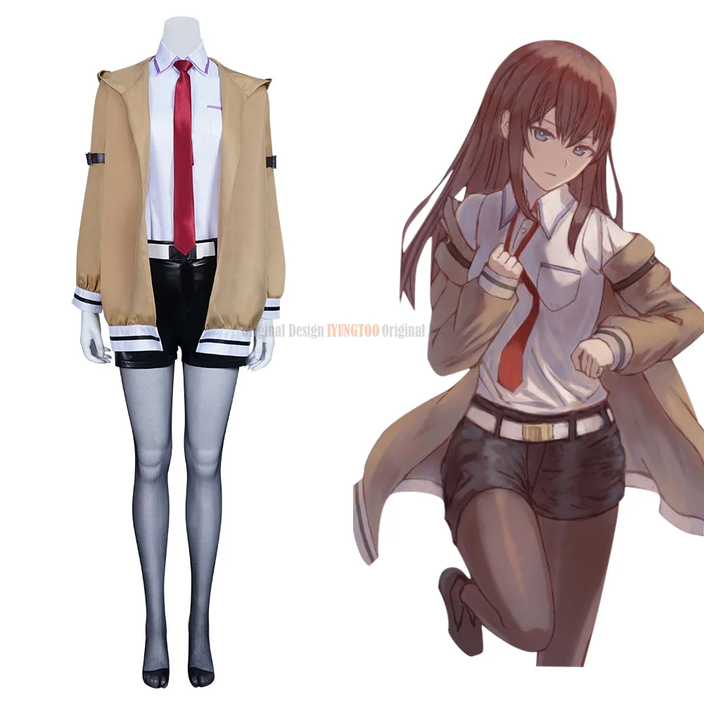

Steins Gate Makise Kurisu Cosplay Costume Outfits Uniform Halloween Carnival Suit