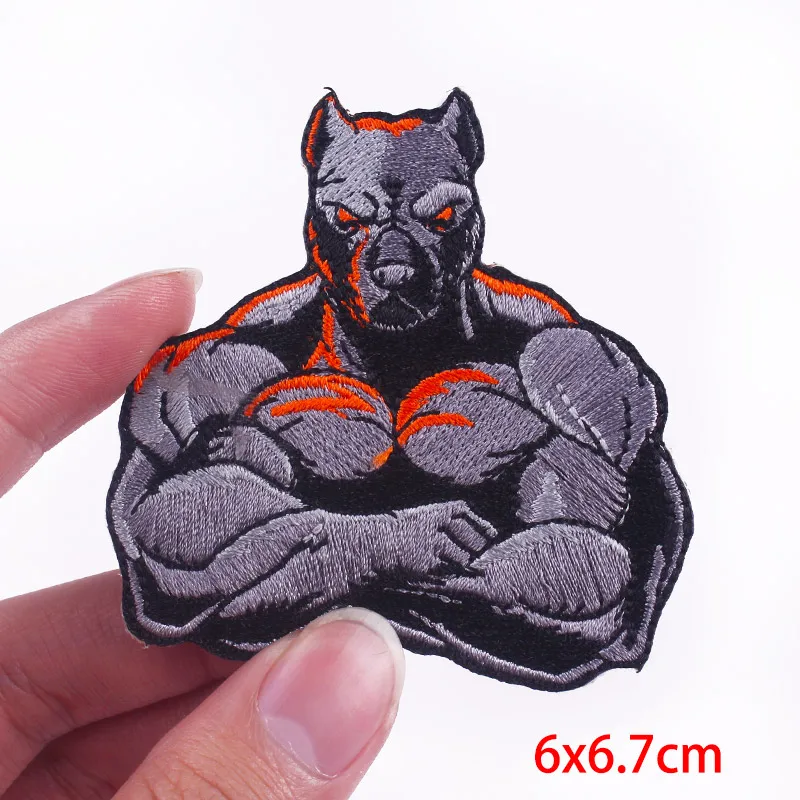 

Sport Tiger Patch Skull Punk DIY Embroidered Clothing Thermoadhesive Patches For Clothes Iron On Patches On Clothes Sew Applique