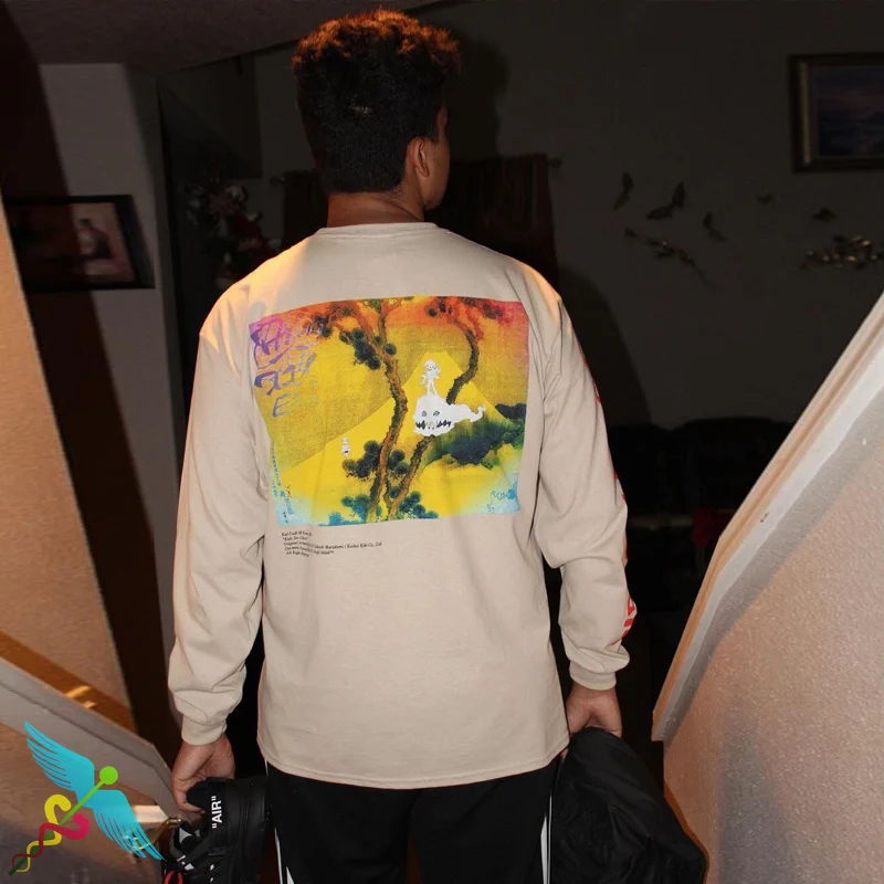 

Kanye West Sweatshirts Men Women Skateboard Apricot Hoodies Kanye West KIDS SEE GHOSTS Pullover Lucky Me I See Ghosts Hoodies