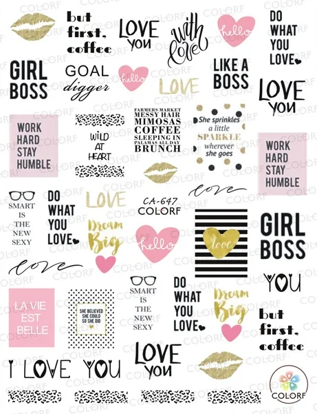 

Новейшие 3d наклейки для ногтей CA-647 серии наклейки инструмент DIY украшения для ногтей