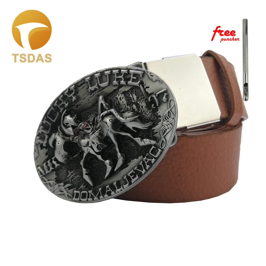 Счастливый люк реальные мужские джинсы изысканные пряжки подарок для косплея