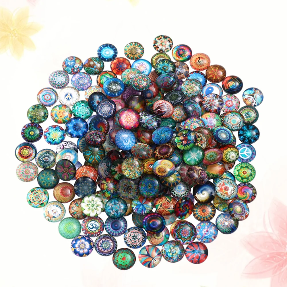 

200pcs 12mm Mixed Round Mosaic Tiles for Crafts Glass Mosaic Supplies for Jewelry Making