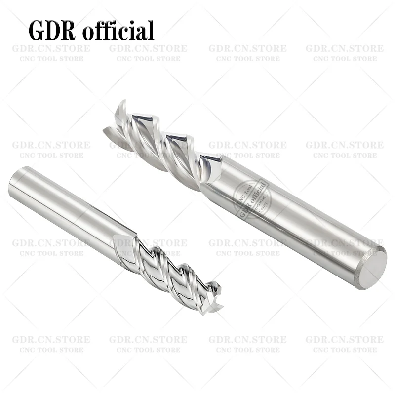 Aluminum Milling Cutter Flat Endmills Carbide Milling Cutter 3 Flutes Tungsten End Mill CNC Tool End Mills HSS Metal Cutter