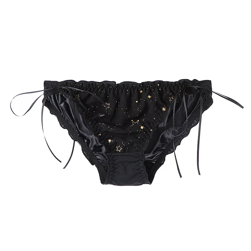 

3 Pieces/Set Japanese New Style Women Ice Silk Panties Female Star Mid-waist Ladies Bag Hip Panties Anime Two-dimensional Briefs