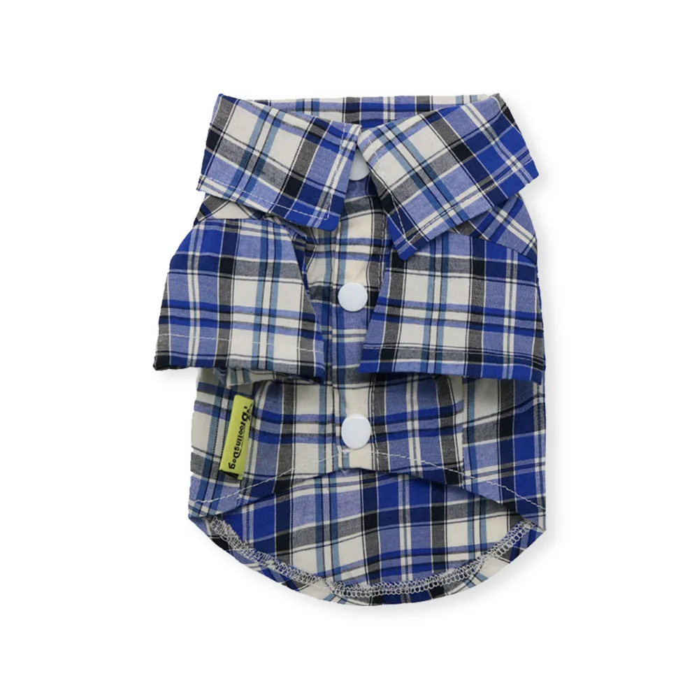 Летняя одежда для собак клетчатая рубашка маленьких средних чихуахуа Тедди