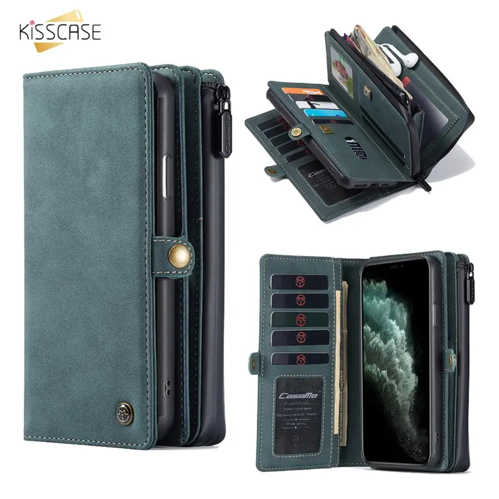 

Кожаный чехол KISSCASE для Samsung S20 Ultra S10 S9 S8 Plus Note 10, чехол-бумажник для iPhone 11 Pro XS Max XR X 6 6S 7 8 Plus