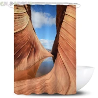 mountain cliff bath curtains 3d farmhouse decor waterproof polyester scenic landscape shower curtains screen with hook new