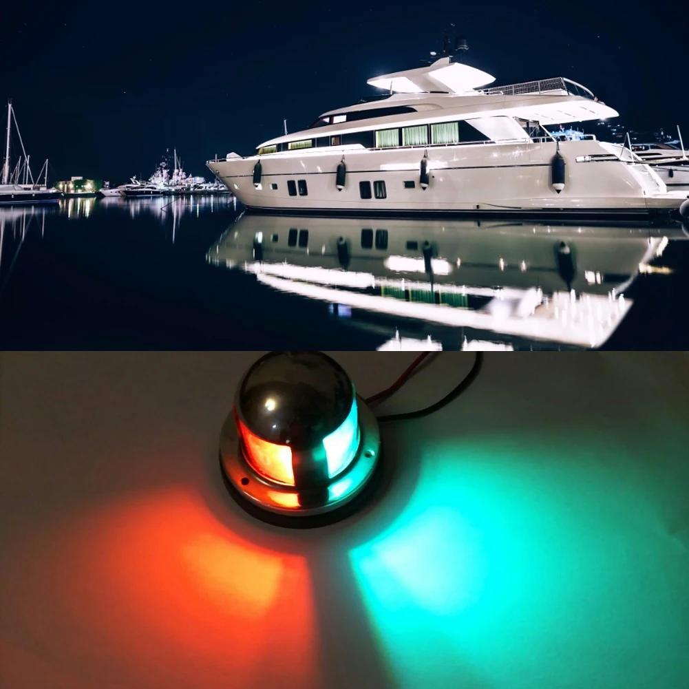 

Boat Marine LED Stainless Steel Bow Navigation Light Marine Boat Yacht Light Semaphore Light Yachting Marine Hardware Accessor