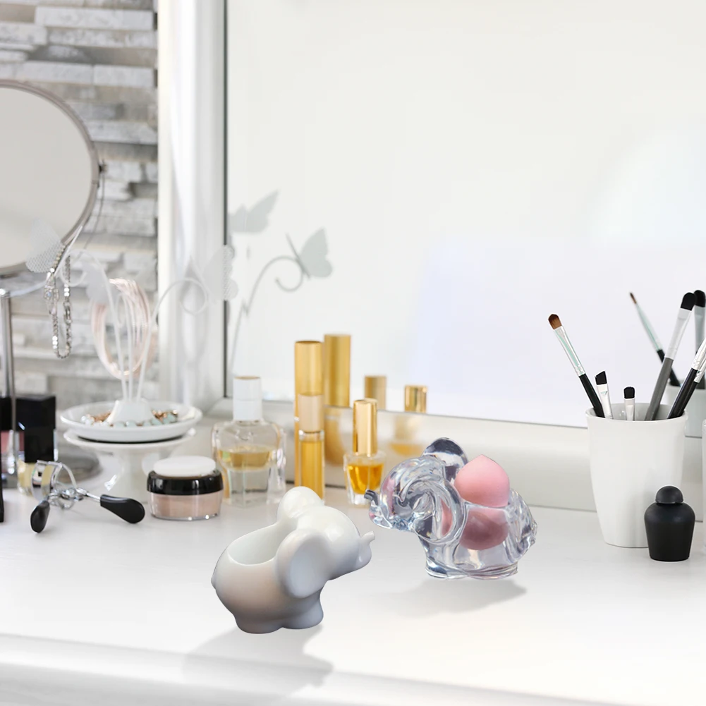 

3D Elephant Silicone Mold Epoxy Resin DIY Mould Makeup Sponge Holder Cosmetics Jewelry Storage Container Art Crafts Home Decor