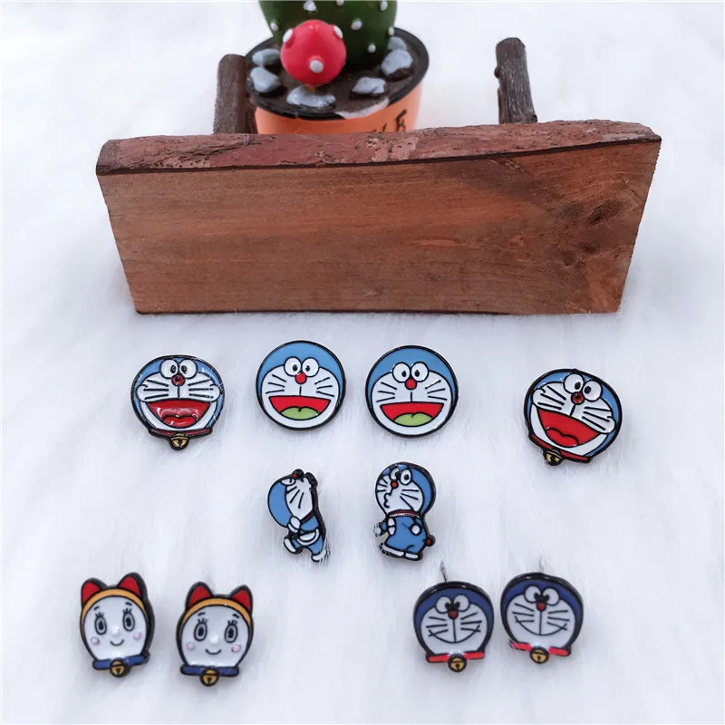 EUPNHY 2 шт./компл. Серьги пусеты с аниме Doraemon Мультяшные серьги гвоздики