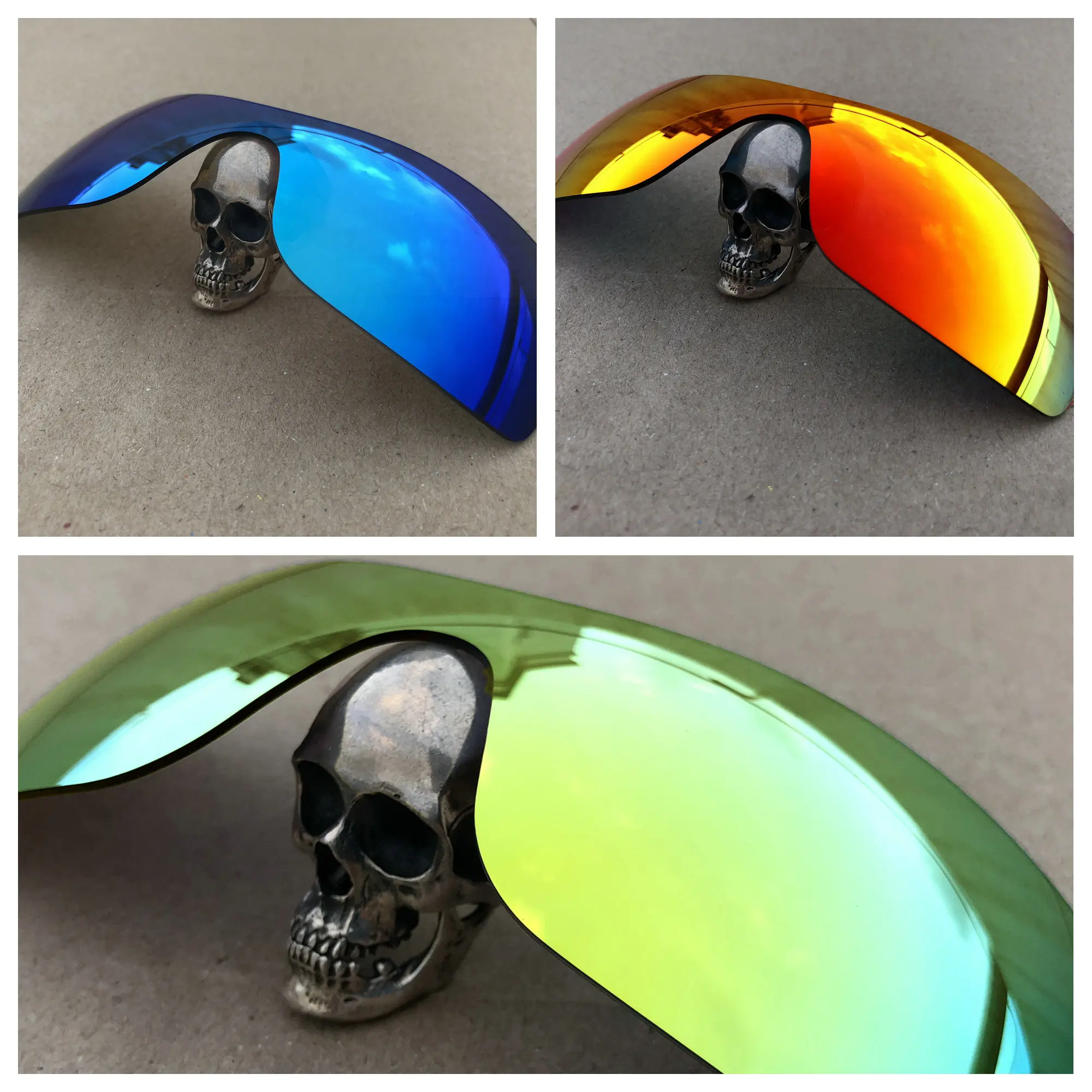 

Firtox True Polarized Enhanced Replacement Lenses for-Oakley Batwolf OO9101 Sunglass (Lens Only) - Blue+Red+Gold