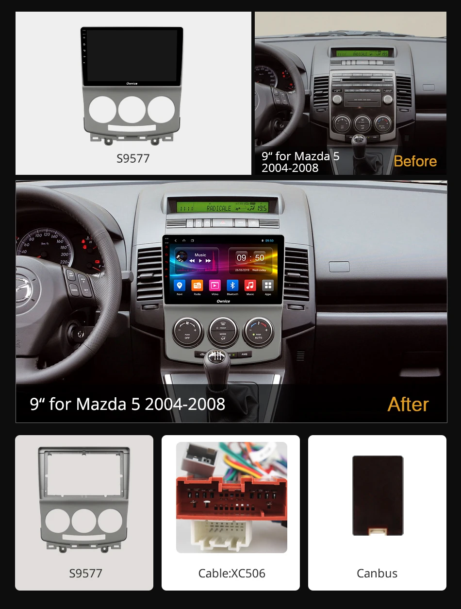 Ownice k3 k5 k6 Android 9 0 8 ядер 4G + 64G Автомобильный DVD плеер для Mazda5 Mazda 5 2004 2005 2006 2007 2008 2009 2010