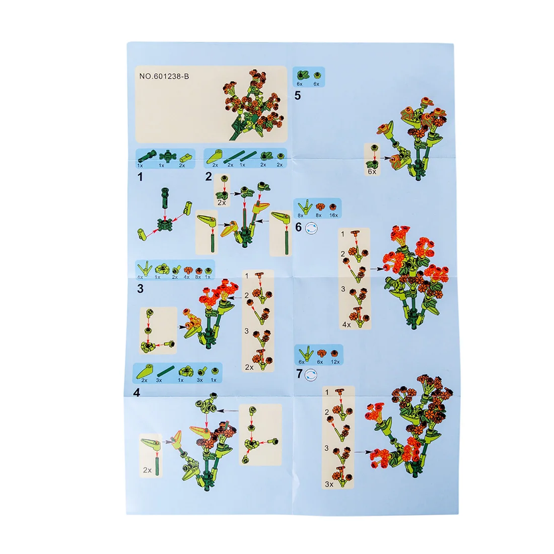 

(6/12/18 Flowers) DIY Bouquet Decoration Flowers Plant Building Blocks (Flower Included Only, No Vase)