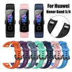 Модный Цветной силиконовый наручный ремешок, умный Браслет Классический сменный ремешок для наручных часов для Honor Band 5 4 Смарт часы аксессуар