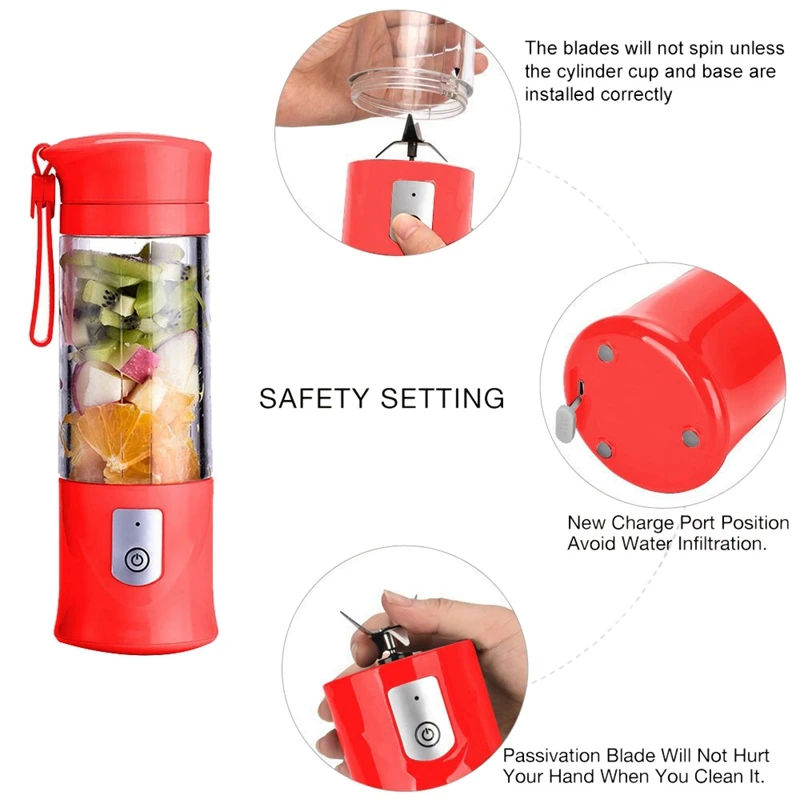 420 мл USB электрическая безопасная соковыжималка миксер для фруктового сока Мини