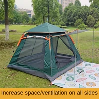 outdoor automatic quick opening rainproof mosquito breathable multi person beach camping four sided camping tent awning