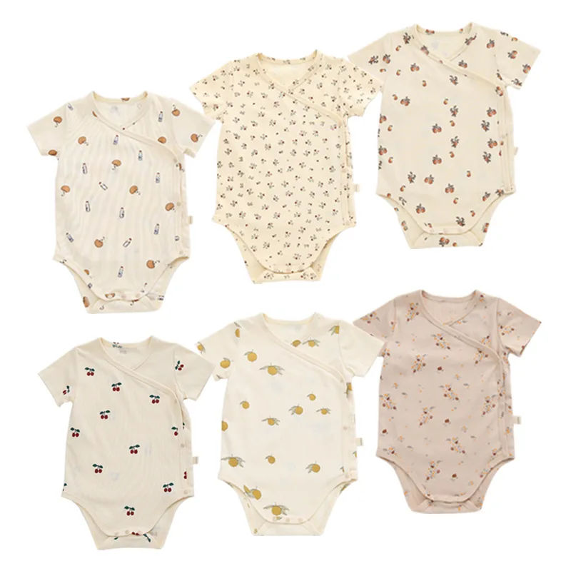 

0-24M Newborn Kid Baby Boys Girls Clothes Summer Short Sleeve Romper Print Cute Sweet Cotton Jumpsuit Lovely Body suit Outfit