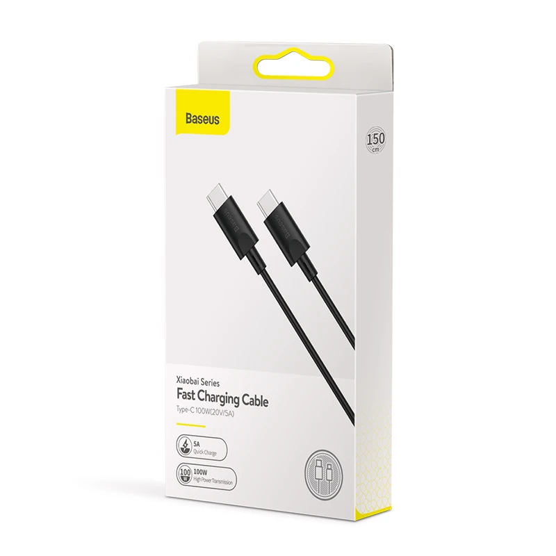 USB кабель Baseus 100 Вт Type C для быстрой зарядки MacBook Pro Кабель Type-C Samsung S20 S10 Huawei P40 |