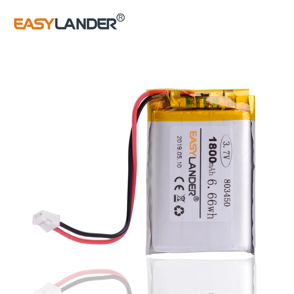 JST PH 2 0 мм 2pin 3 7 V 1800mAh литий-полимерная LiPo батарея Arduino MKR100 карта для MP3 DVD PAD камеры GPS