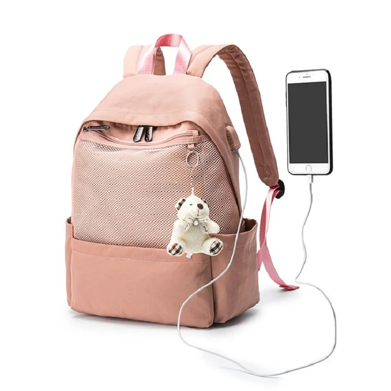 Фото Нейлоновый рюкзак TAGDOT для девочек подростков Модный женский корейский розового