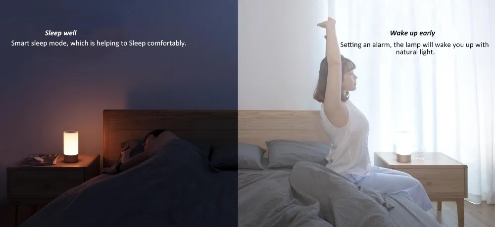 Xiaomi Mijia Yee светильник светодиодный ночник цветной умный прикроватный светильник для помещений пульт дистанционного управления с сенсорным управлением Смарт-приложение для управления ночником