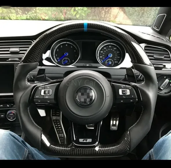 100% натуральное углеродное волокно Рулевое колесо для VW Golf 7R 7 Rline без подушки