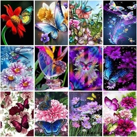 5d diy diamond painting butterfly flower embroidery full round square drill cross stitch kits mosaic pictures home decoration