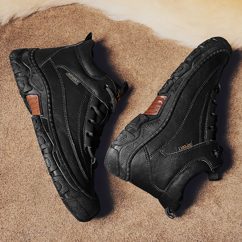 Зимние ботинки PUPUDA мужские модные кроссовки удобные зимние Мужская модная