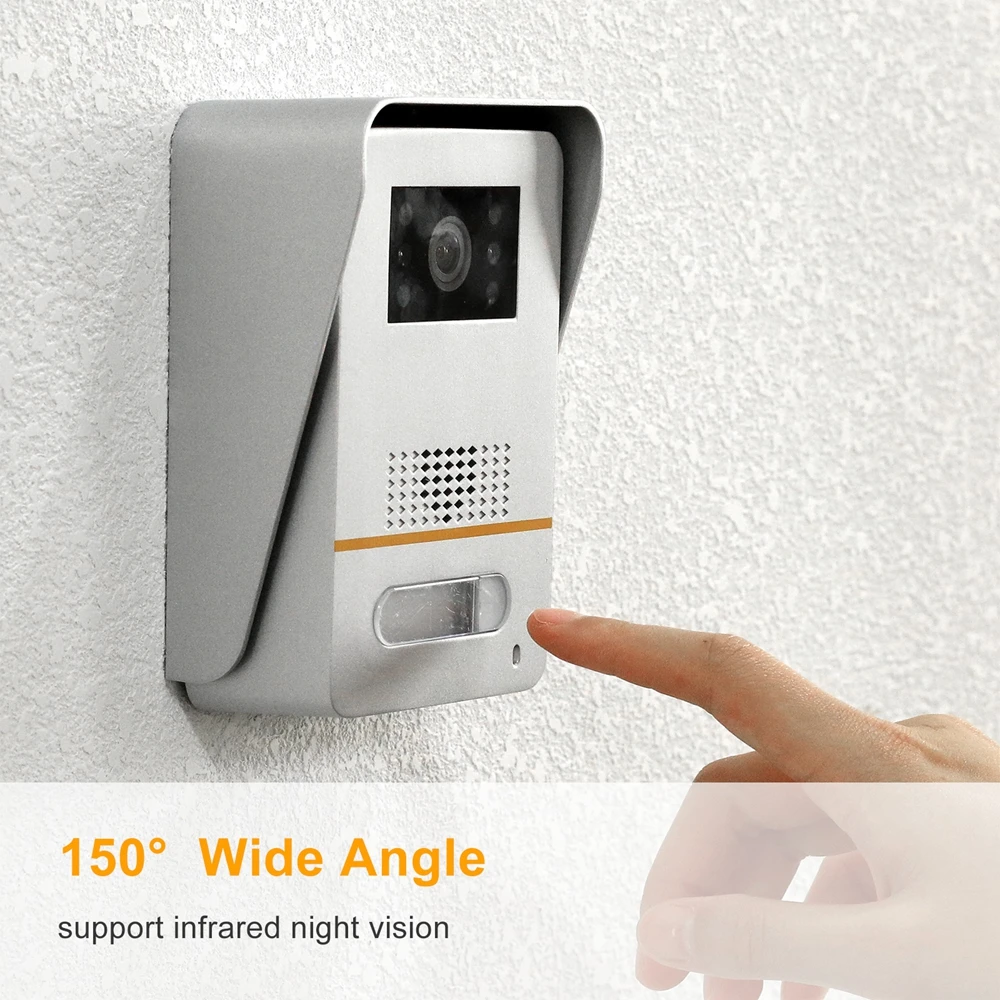 Проводной видеодомофон Anchencoky 7 дюймов с широкоугольной панелью звонка 150 °