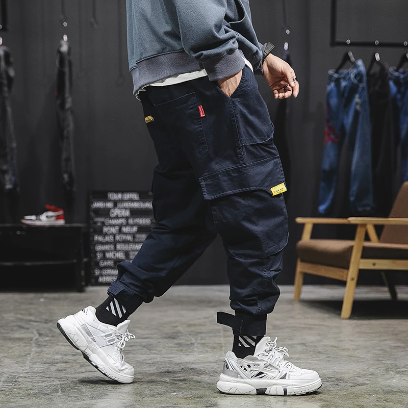 Летние мужские новые одноцветные комбинезоны в японском стиле с несколькими