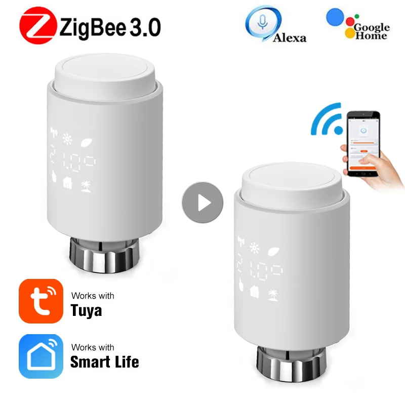 

Tuya ZigBee3.0 Smart Radiator Actuator Programmable Thermostatic Radiator Valve Temperature Controller Setup With Alexa Home